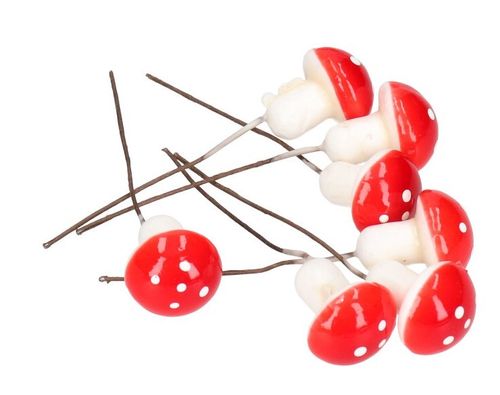 GRZYBKI DEKORACYJNE MUCHOMORKI 24SZT STROIK na Arena.pl