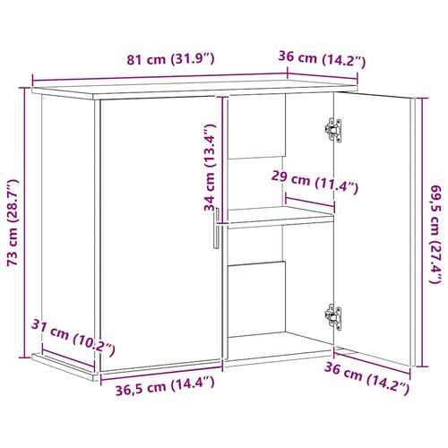 Szafka pod akwarium, czarny dąb, 81x36x73 cm na Arena.pl