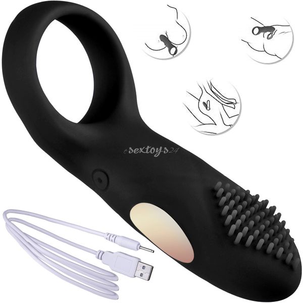 MASAŻER Pierścień z Wibratorem 10 PROGRAMÓW CZARNY zdjęcie 3