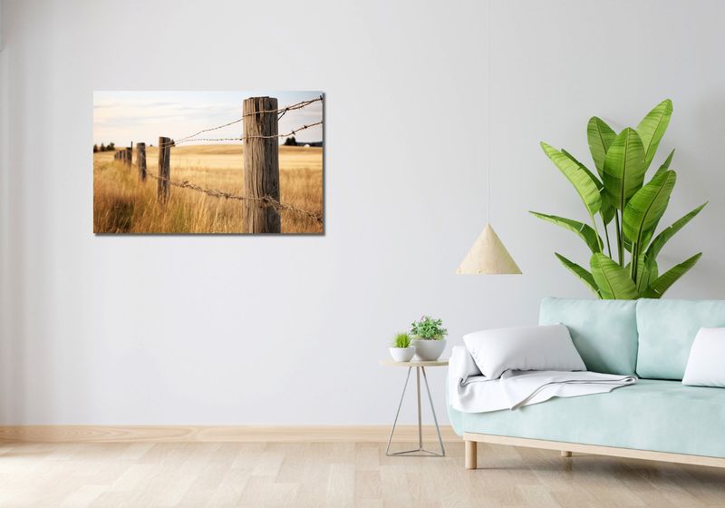 Obraz 100x60cm Płot na Polu zdjęcie 2