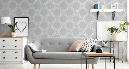 Tapeta Geometryczna Abstrakcja w Odcieniach Szarości na Arena.pl