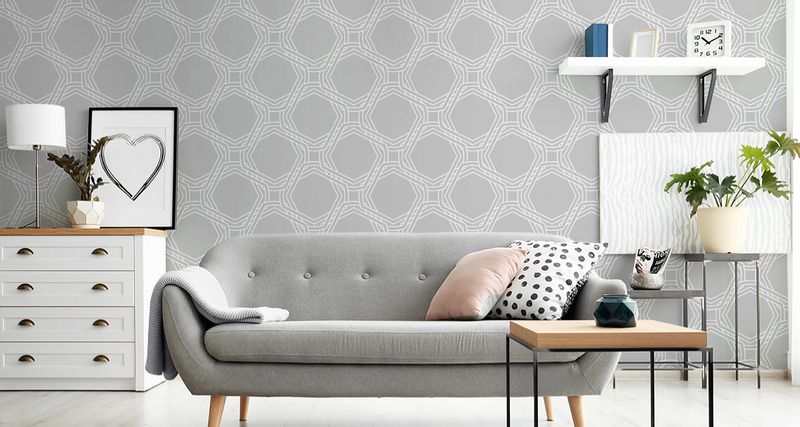 Tapeta Geometryczna Abstrakcja w Odcieniach Szarości zdjęcie 2