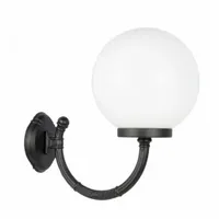 Czarna lampa zewnętrzna elewacyjna kinkiet kula