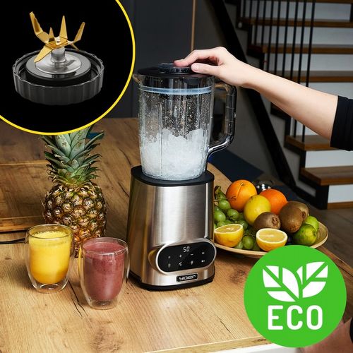 Blender kielichowy Automatyczny Tritan Yoer INOX 2,4L 2200W +Sito do soku na Arena.pl
