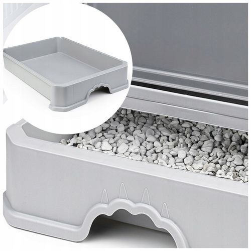 KUWETA DLA KOTA Z SZUFLADĄ ZAMKNIĘTA DUŻA KRYTA NA ŻWIREK TOALETA ŁOPATKA na Arena.pl