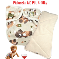 Pieluszka Wielorazowa AIO PUL MISIE ZIELONE  NappiMe