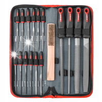Hi-Spec 17pc ręcznie metalowy pilnik płaski & mały zestaw pilników igłowych
