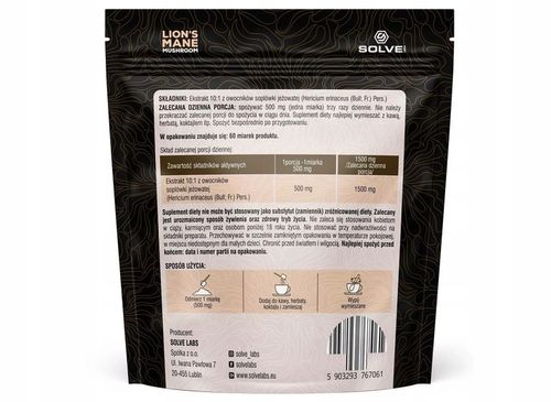 SolveLabs Lion's Mane 10:1 Soplówka Jeżowata 30g na Arena.pl