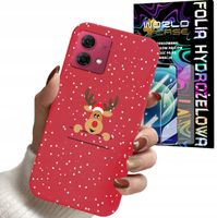 ETUI DO MOTOROLA EDGE 40 NEO - ŚWIĄTECZNE WZORY RENIFER PLECKI + FOLIA