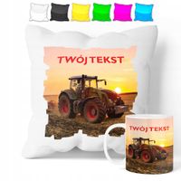 ZESTAW: KUBEK + POSZEWKA - TRAKTOR CIĄGNIK - PREZENT WIELE WZORÓW + IMIĘ