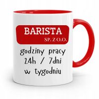 Dla Baristy Baristki Kawiarki Kubek Czerwony Z Nadrukiem Ze Zdjęciem
