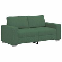 Sofa dwuosobowa, ciemnozielona, 140 cm, tkanina sztruksowa