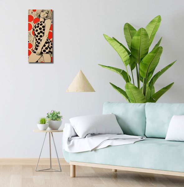 Obraz 20x50cm Czerwone Kropki zdjęcie 2