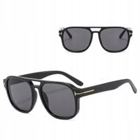 OKULARY PRZECIWSŁONECZNE filtr UV400 czarne damskie męskie + ETUI + ŚCIERKA