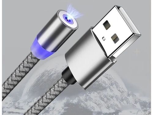 MAGNETYCZNY SREBRNY KABEL 3W1 ŁADOWAIE MICRO TYP- C USB LIGHTNING 1M na Arena.pl