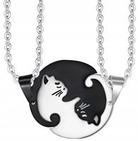 Naszyjnik best friends Kot Koty Przyjaźni Stal  X24_Koło_Czarny