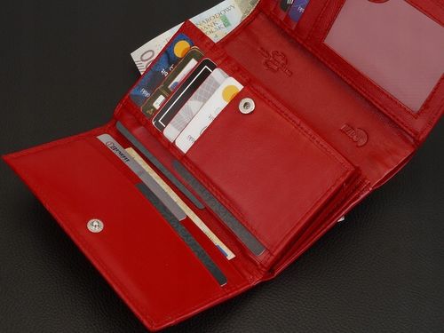 KOCHMANSKI portfel damski skórzany średni zapinany super pojemny czerwony na Arena.pl