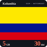 Karta eSIM Internet Kolumbia 5 GB na 30 dni - bez rejestracji