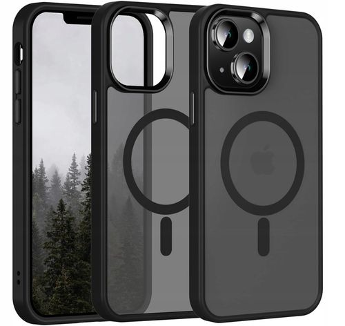 Etui Do iPhone 13 / 14 (Magsafe, Czarne Matowe, Wzmacniane, Trwałe) 2xSzkło na Arena.pl