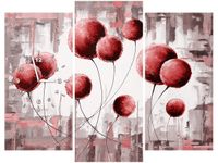 90CM 70 ZEGAR 3 ELEM ABSTRAKCYJNE DMUCHAWCE CZERWIENI SCIENNY DRUK