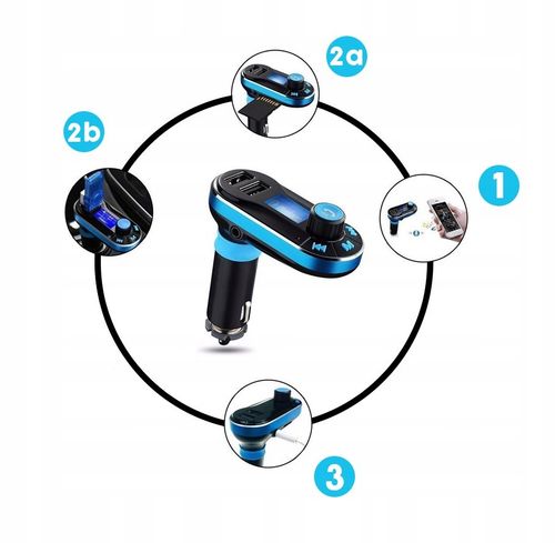 TRANSMITER BLUETOOTH FM SD 2xUSB ŁADOWARKA 2,1A na Arena.pl