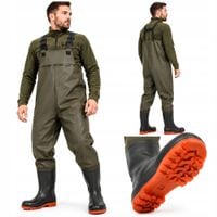 WODERY SPODNIE WĘDKARSKIE SPODNIOBUTY ROZMIAR 43 SZELKI PVC ANTYPOŚLIZGOWE