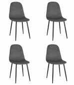 Krzesło COMO - ciemny szary aksamit x 4
