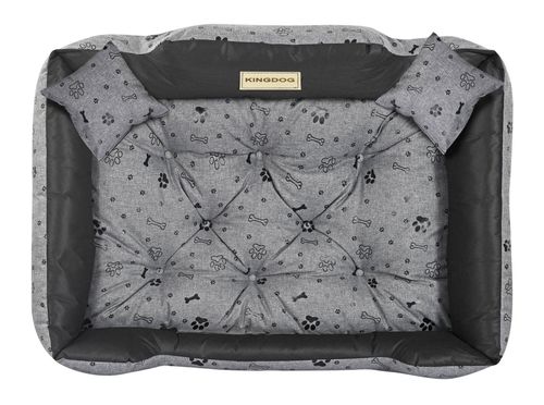 Legowisko dla psa kojec KINGDOG 115x95 cm wodoodporne kości czarne na Arena.pl