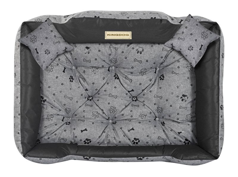 Legowisko dla psa kojec KINGDOG 115x95 cm wodoodporne kości czarne zdjęcie 4