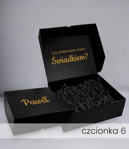 Pudełko box czy zostaniesz ŚWIADKIEM prezent wesele czarne OKULARY GRATIS na Arena.pl