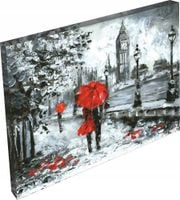 OBRAZ foto widok miast czerwony parasol Londyn