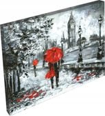 OBRAZ foto widok miast czerwony parasol Londyn