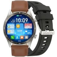 smartwatch gravity srebrny 2 paski gt10-8