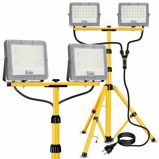 Halogen LED Budowlany Statyw Naświetlacz 100W Reflektor 11000lm przewód 3m zdjęcie 1