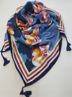 Chustka apaszka z kwiatami niebieska 28