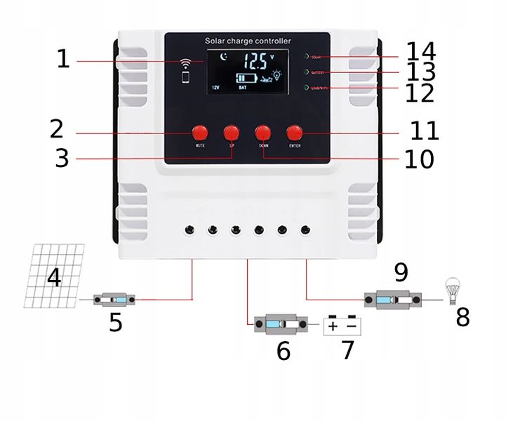 STEROWNIK Panel WIFI SOLARNY REGULATOR 12-48V 60A zdjęcie 5