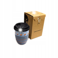 Ręcznie robione ceramiczne kubki podróżne z silikonowymi pokrywkami 380 ml