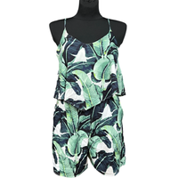 Kombinezon Damski z Krótkimi Spodenkami Zielony 36 Lekki Wygodny Letni