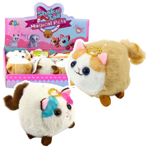 Pluszowy Kotek Maskotka Z Kręcącym Ogonkiem Brązowo-Biały na Arena.pl