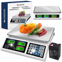 Bezprzewodowa Waga Elektryczna Sklepowa Gastronomiczna LCD 40kg Akumulator