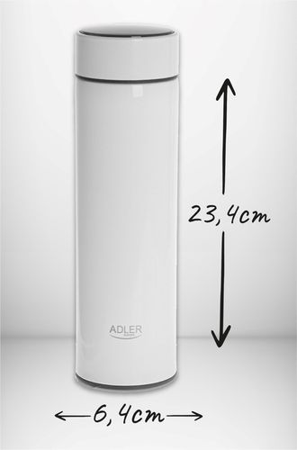 BIAŁY TERMOS KUBEK TERMICZNY NA KAWĘ HERBATĘ SMART LED DUŻY 500ml na Arena.pl