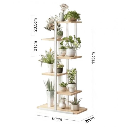 kwietnik, regał, stojak na kwiaty 113x60x20cm biało- brązowy sz16b na Arena.pl