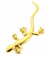 Emblemat Naklejka 3D Chrom Gekon Jaszczurka Złota Wlepa Sticker na Samochód