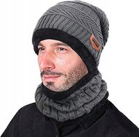 CZAPKA ZIMOWA MĘSKA DOTYKOWE RĘKAWICZKI KOMIN/SZALIK, MU4ZZ1