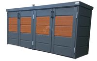 Zabudowa koszy na śmieci wiata śmietnikowa 235x65x110cm 4x120L NB220