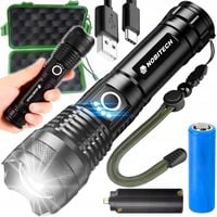 MOCNA LATARKA TAKTYCZNA LED NA BATERIE AKUMULATOR WOJSKOWA SZPERACZ