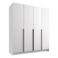 Szafa SANTI I 200 cm-pojemna garderoba-BIAŁY+CZARNY