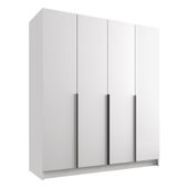 Szafa SANTI I 200 cm-pojemna garderoba-BIAŁY+CZARNY