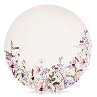 Talerz Obiadowy Duży Płytki Płaski na Obiad Porcelanowy Kwiaty 27 cm