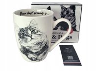 Kubek porcelanowy do kawy herbaty kot syberyjski 350ml na prezent